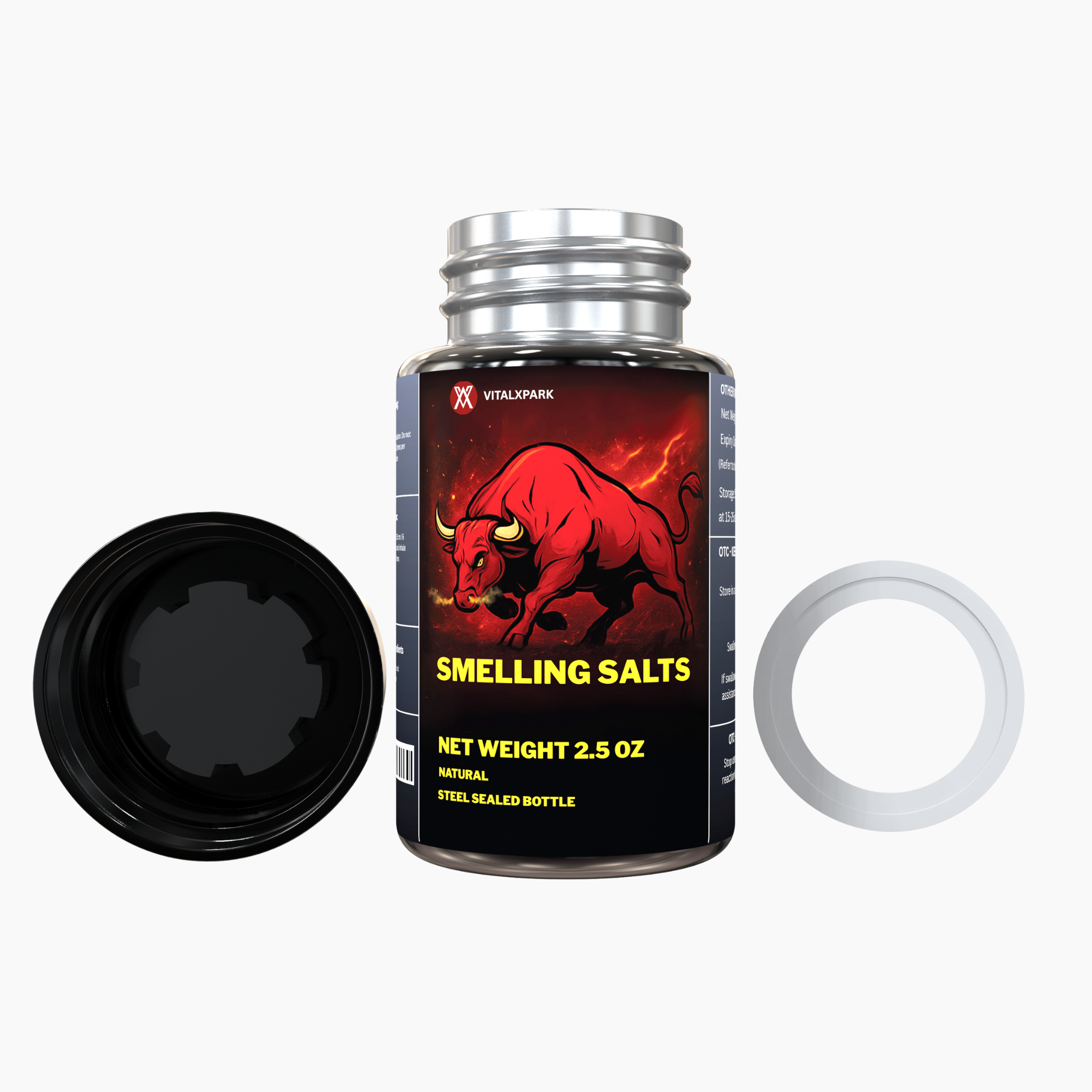 VitalXpark Smelling Salts Natural – 2.5 oz Steel Sealed Bottle