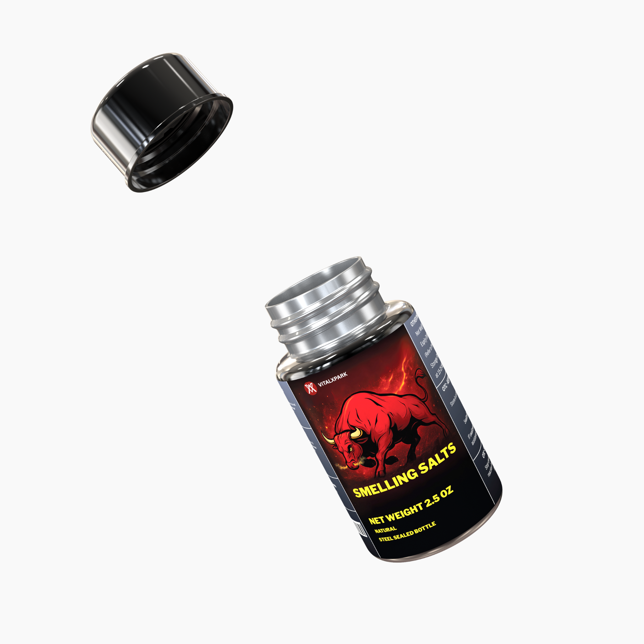VitalXpark Smelling Salts Natural – 2.5 oz Steel Sealed Bottle
