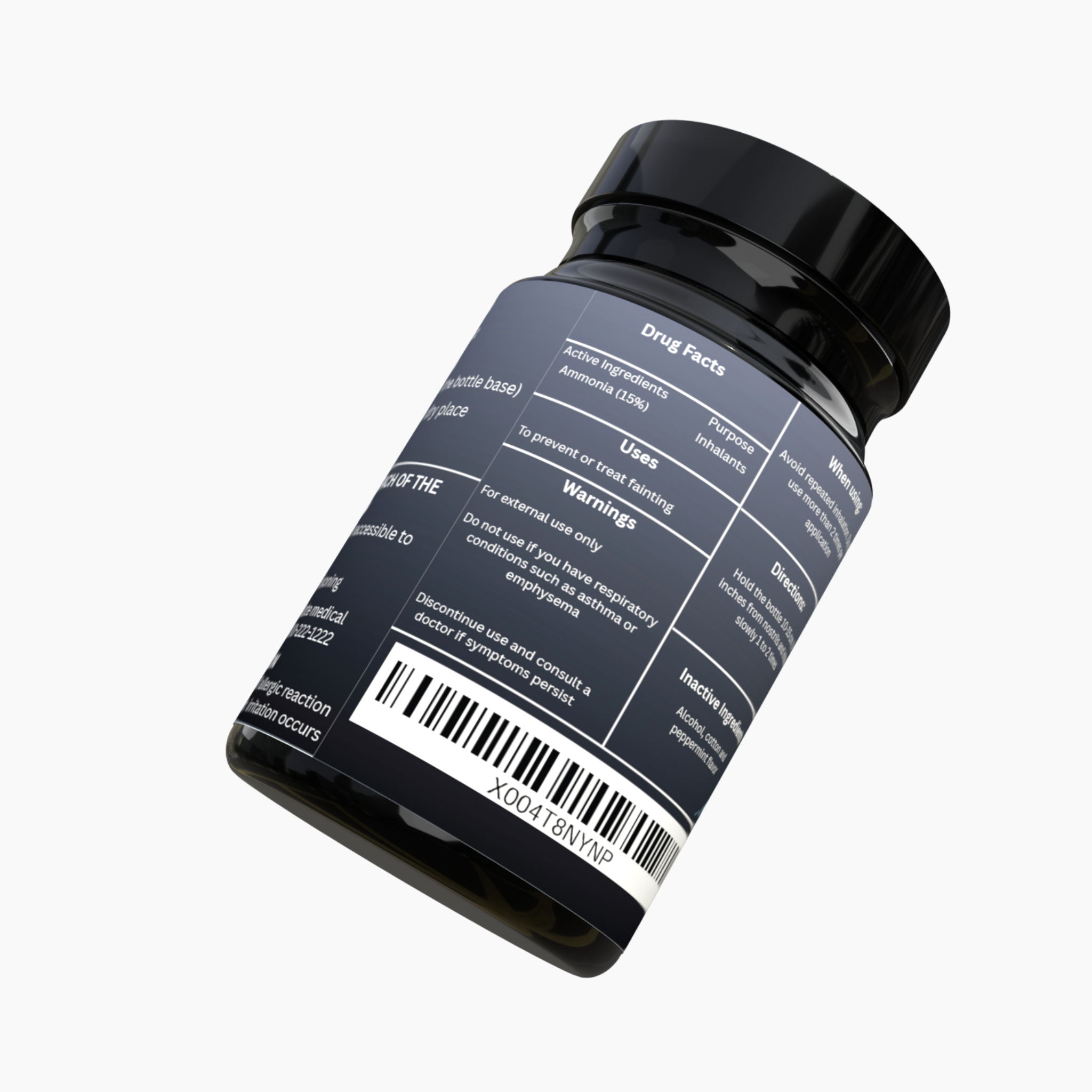 VitalXpark natural smelling salts bottle front view